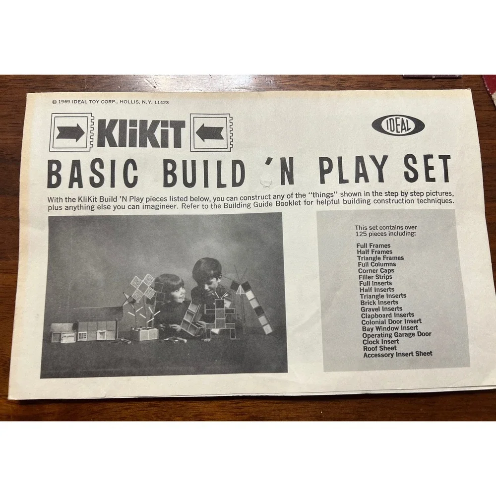 Ideal KliKit Basic Build n‎ Play Set Building Toy Vintage 1960s